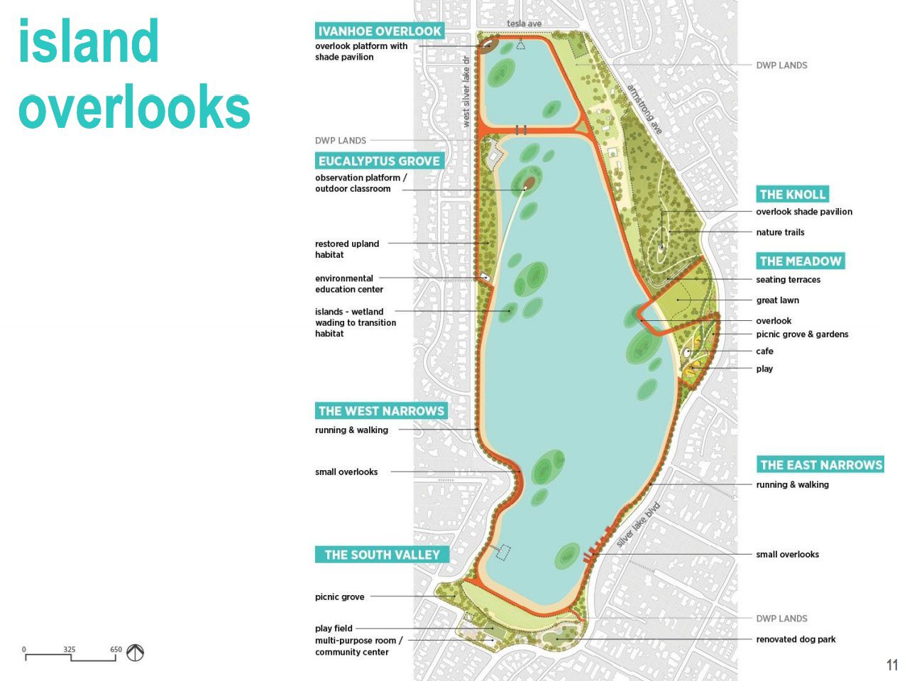 Silver Lake Reservoir - Island Overlooks Map